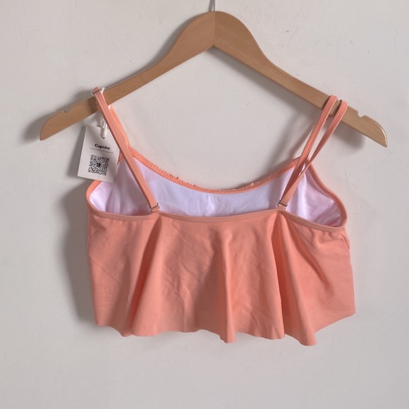 Cupshe Woman’s Falbala Ruffled Swimsuit Top ONLY Pink, Size S, NWT - Picture 7 of 8